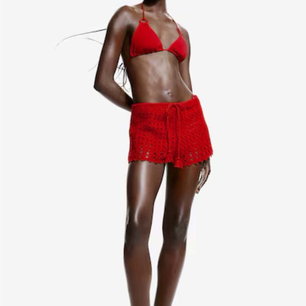 H&M Crochet-Look Mini Shorts, Size M